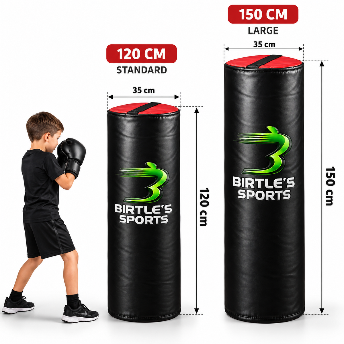 Birtle’s Sports Freestanding Training Punch Bag – Black & Red