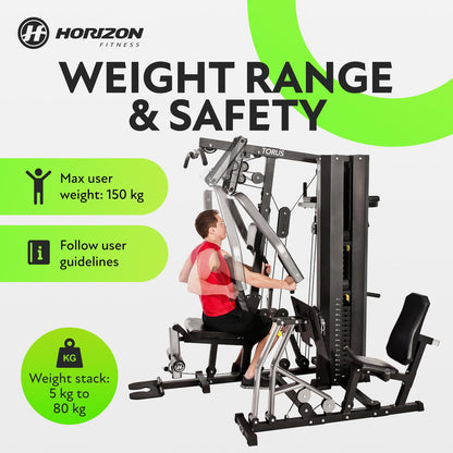 Horizon Torus 5 Home Multi Gym with 80kg Weight Stack