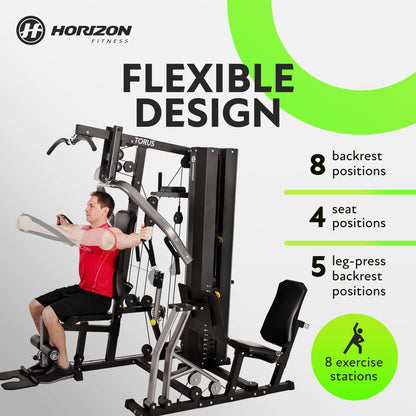 Horizon Torus 5 Home Multi Gym with 80kg Weight Stack