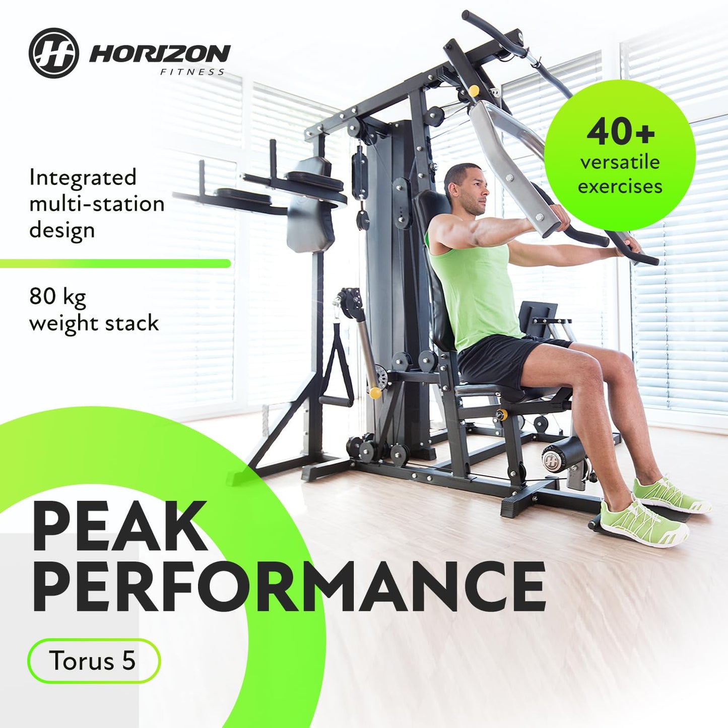 Horizon Torus 5 Home Multi Gym with 80kg Weight Stack