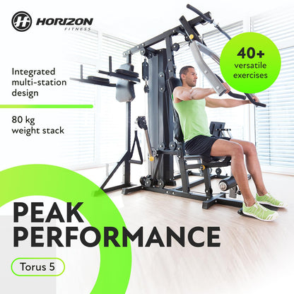 Horizon Torus 5 Home Multi Gym with 80kg Weight Stack