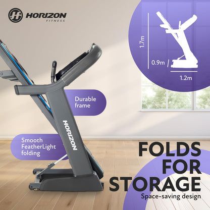 Horizon 7.4AT 24 Grade A Folding Treadmill with Bluetooth
