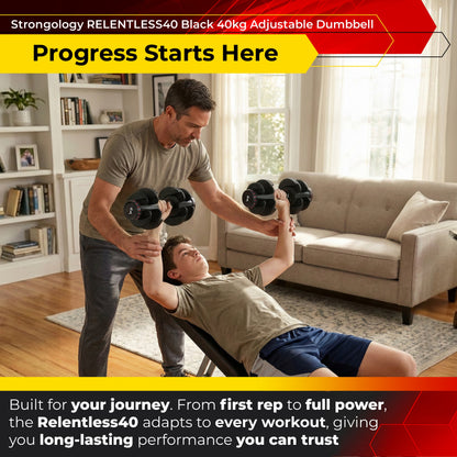 Strongology RELENTLESS40 Adjustable Dumbbells Pair