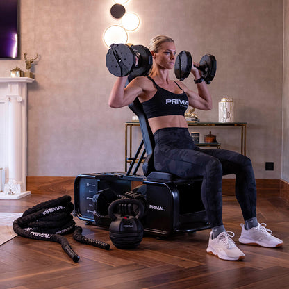 Primal Personal Series HIIT Bench Package with Adjustable Dumbbells